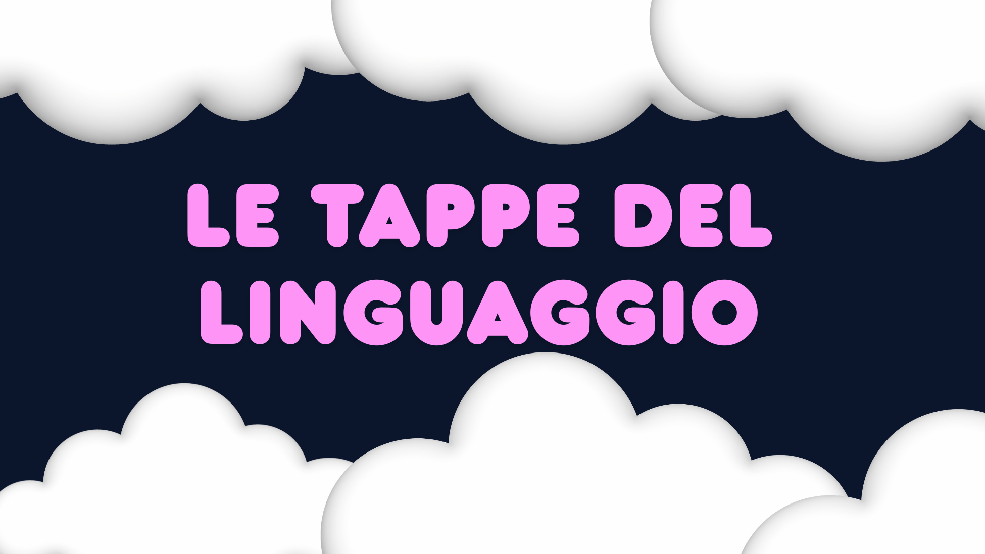 Infografica che illustra le tappe dello sviluppo del linguaggio dai 3 mesi ai 6 anni.